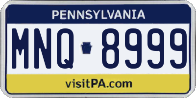 PA license plate MNQ8999