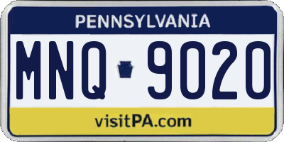 PA license plate MNQ9020
