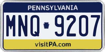 PA license plate MNQ9207