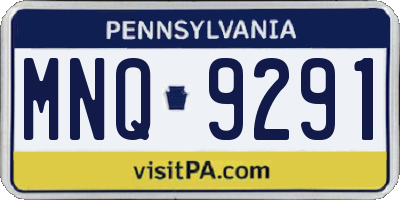 PA license plate MNQ9291