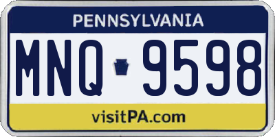 PA license plate MNQ9598