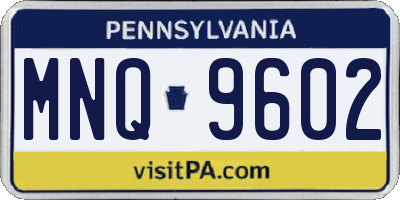PA license plate MNQ9602