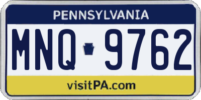 PA license plate MNQ9762