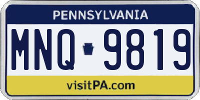 PA license plate MNQ9819