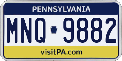 PA license plate MNQ9882