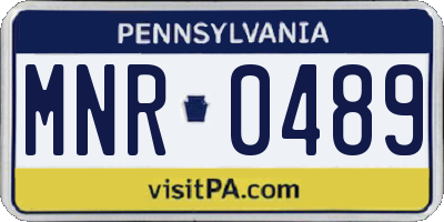 PA license plate MNR0489