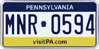 PA license plate MNR0594