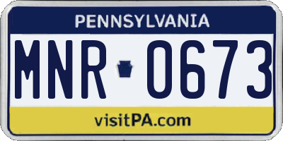PA license plate MNR0673