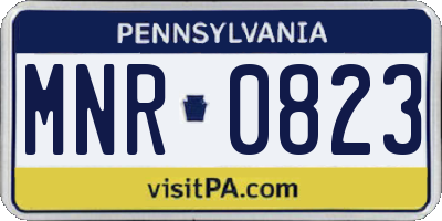 PA license plate MNR0823