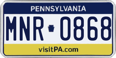PA license plate MNR0868