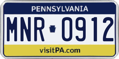 PA license plate MNR0912