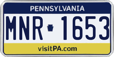 PA license plate MNR1653