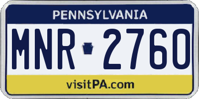 PA license plate MNR2760