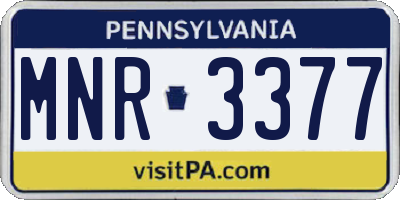 PA license plate MNR3377