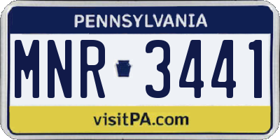 PA license plate MNR3441