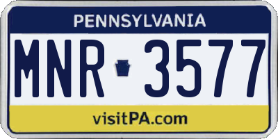 PA license plate MNR3577