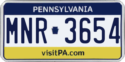 PA license plate MNR3654