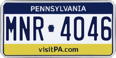PA license plate MNR4046