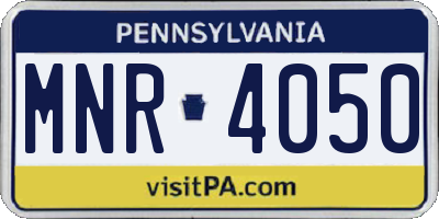 PA license plate MNR4050