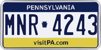 PA license plate MNR4243