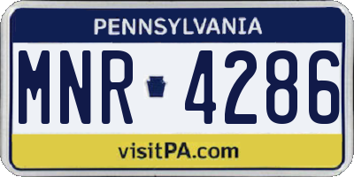 PA license plate MNR4286