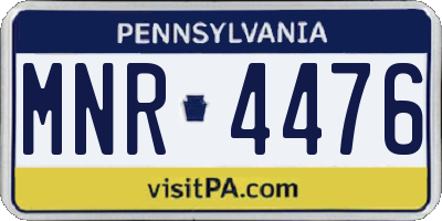 PA license plate MNR4476