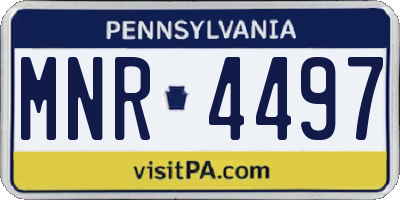 PA license plate MNR4497