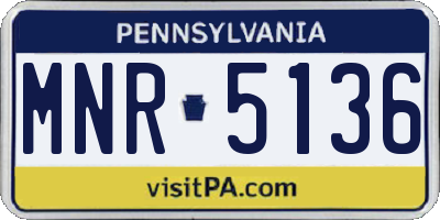 PA license plate MNR5136
