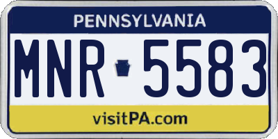 PA license plate MNR5583