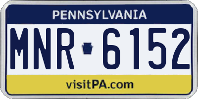 PA license plate MNR6152