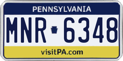 PA license plate MNR6348