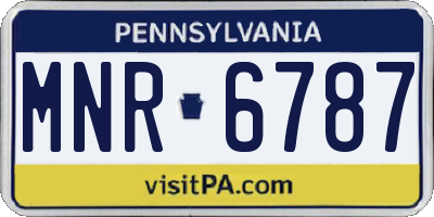 PA license plate MNR6787