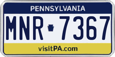PA license plate MNR7367