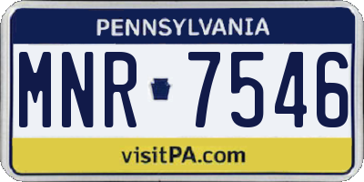 PA license plate MNR7546