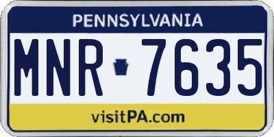 PA license plate MNR7635