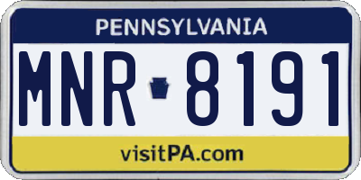 PA license plate MNR8191