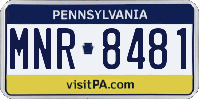 PA license plate MNR8481