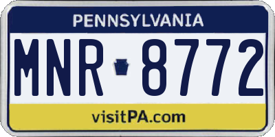 PA license plate MNR8772