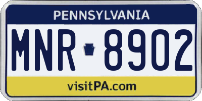 PA license plate MNR8902