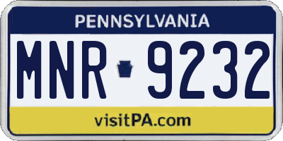 PA license plate MNR9232