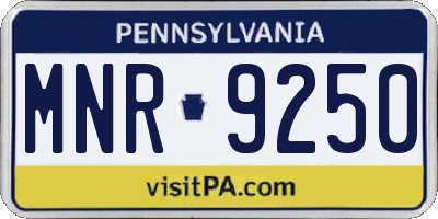 PA license plate MNR9250