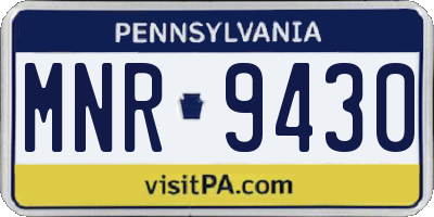 PA license plate MNR9430