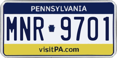 PA license plate MNR9701