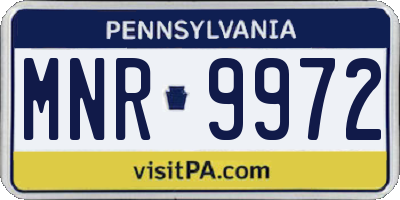 PA license plate MNR9972