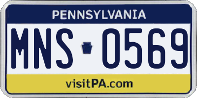 PA license plate MNS0569
