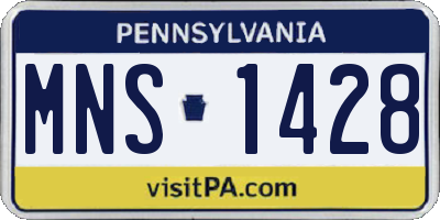PA license plate MNS1428