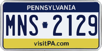 PA license plate MNS2129