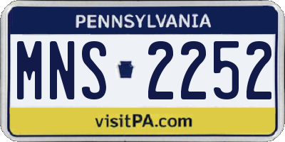 PA license plate MNS2252