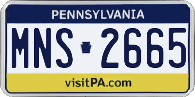 PA license plate MNS2665