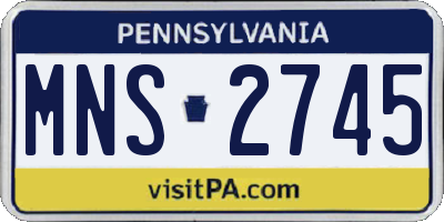 PA license plate MNS2745